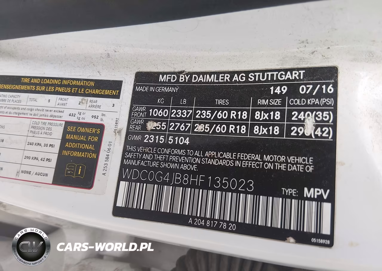 2017 Mercedes-Benz Glc 300 VIN:WDC0G4JB8HF135023 - 9