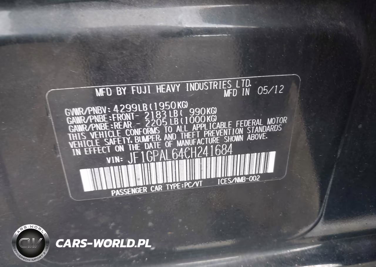 2012 Subaru Impreza 2.0I Sport Premium VIN:JF1GPAL64CH241684 - 9