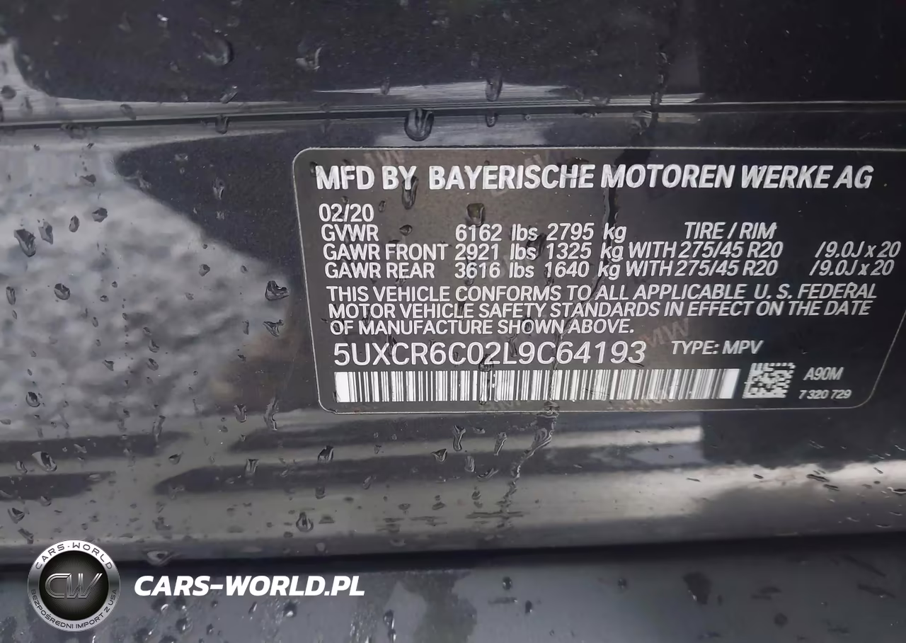 2020 BMW X5 xDrive40I VIN:5UXCR6C02L9C64193 - 9