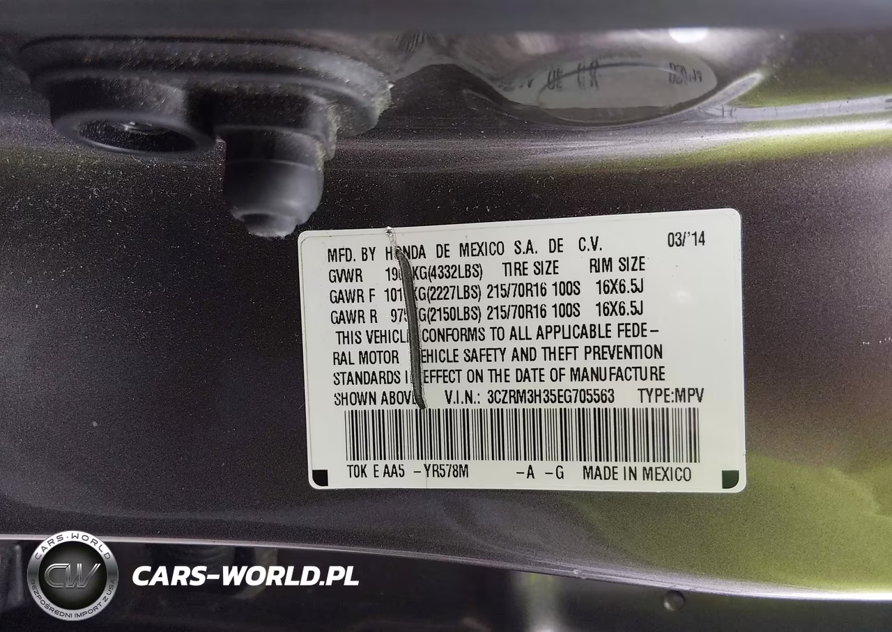 2014 Honda Cr-V Lx VIN:3CZRM3H35EG705563 - 9