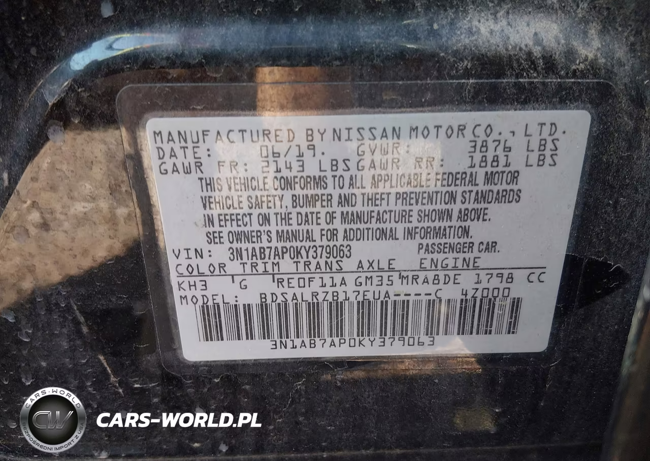 2019 Nissan Sentra Sr VIN:3N1AB7AP0KY379063 - 9