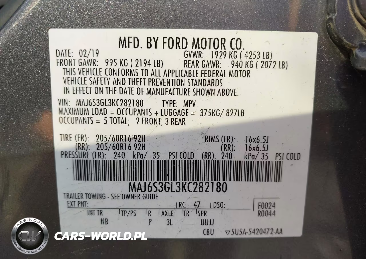 2019 Ford Ecosport Se VIN:MAJ6S3GL3KC282180 - 9