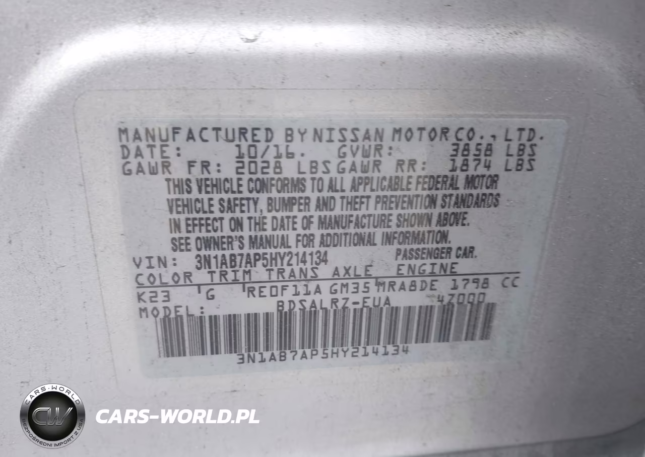 2017 Nissan Sentra Sr VIN:3N1AB7AP5HY214134 - 9