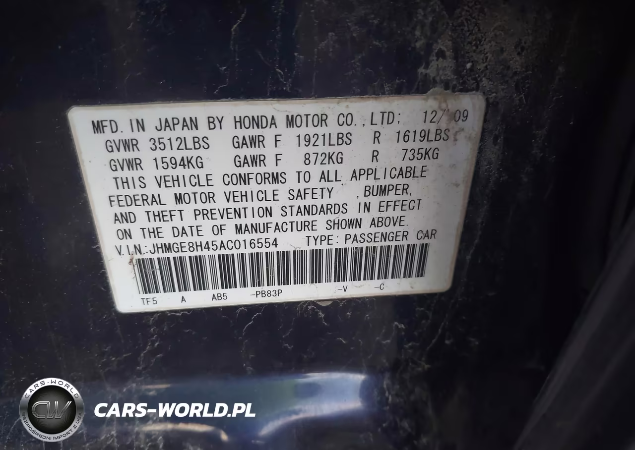 2010 Honda Fit Sport VIN:JHMGE8H45AC016554 - 9
