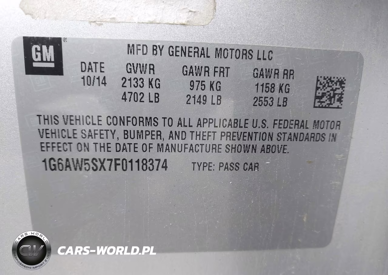 2015 Cadillac Cts Standard VIN:1G6AW5SX7F0118374 - 9