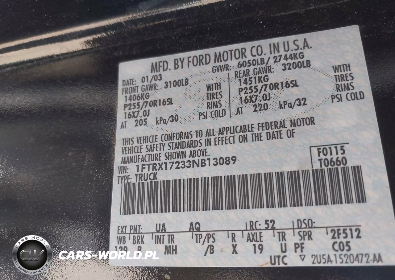 2003 Ford F-150 Xl-Xlt VIN:1FTRX17233NB13089 - 9