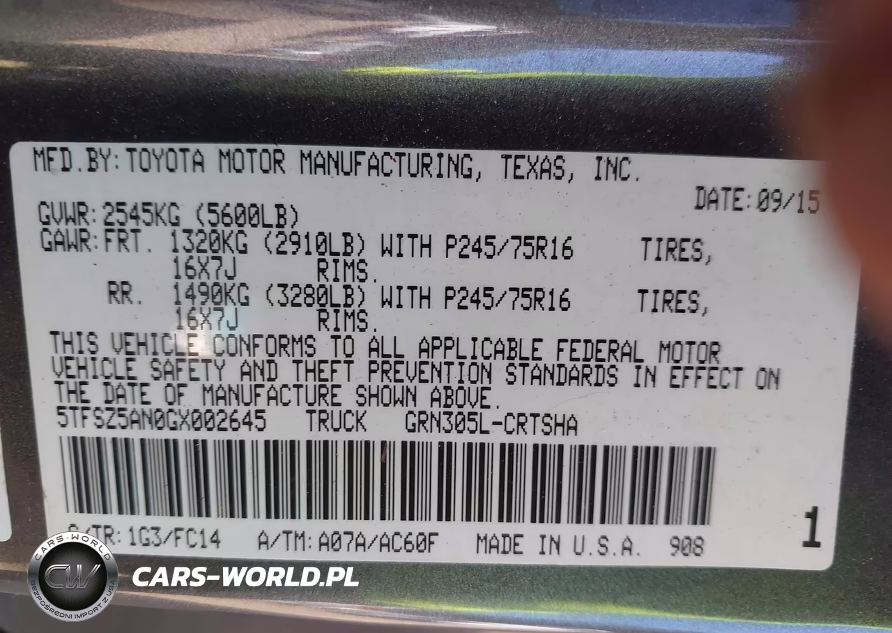 2016 Toyota Tacoma Sr5 V6 VIN:5TFSZ5AN0GX002645 - 9