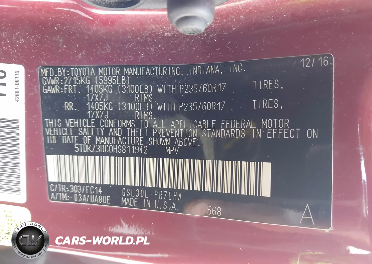 2017 Toyota Sienna Le 8 Passenger VIN:5TDKZ3DC0HS811942 - 9