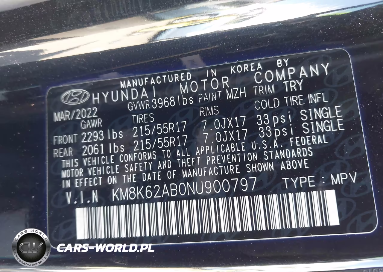 2022 Hyundai Kona Sel VIN:KM8K62AB0NU900797 - 9