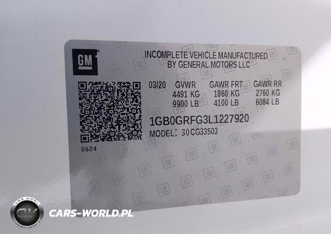 2020 Chevrolet Express Cutaway Work Van VIN:1GB0GRFG3L1227920 - 8