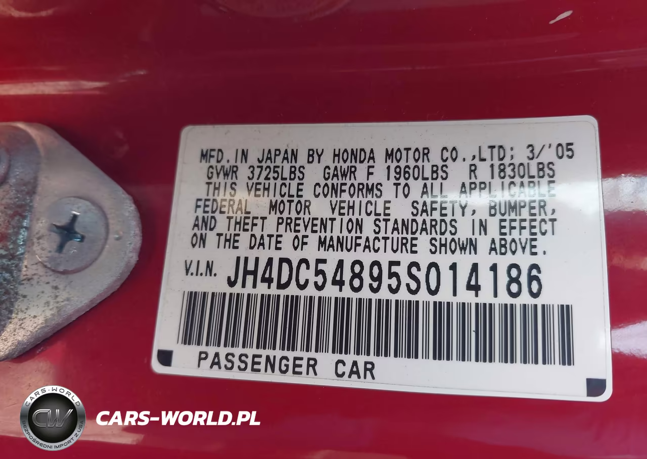 2005 Acura Rsx VIN:JH4DC54895S014186 - 9