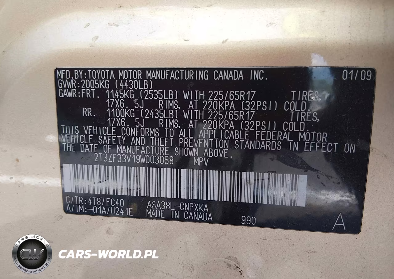2009 Toyota Rav4 VIN:2T3ZF33V19W003058 - 9