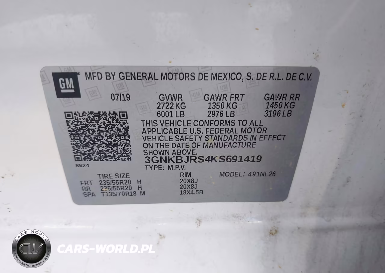 2019 Chevrolet Blazer Rs VIN:3GNKBJRS4KS691419 - 9