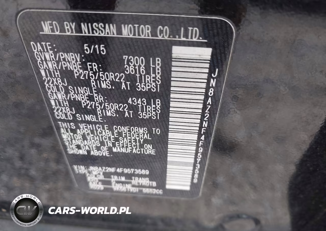 2015 Infiniti Qx80 VIN:JN8AZ2NF4F9573589 - 9