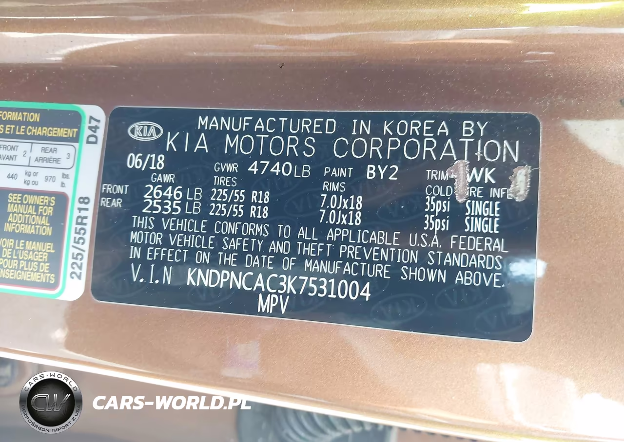 2019 Kia Sportage Ex VIN:KNDPNCAC3K7531004 - 9