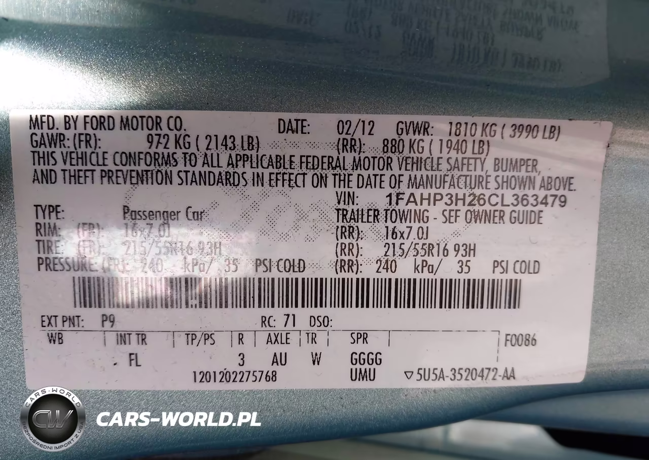 2012 Ford Focus Sel VIN:1FAHP3H26CL363479 - 9