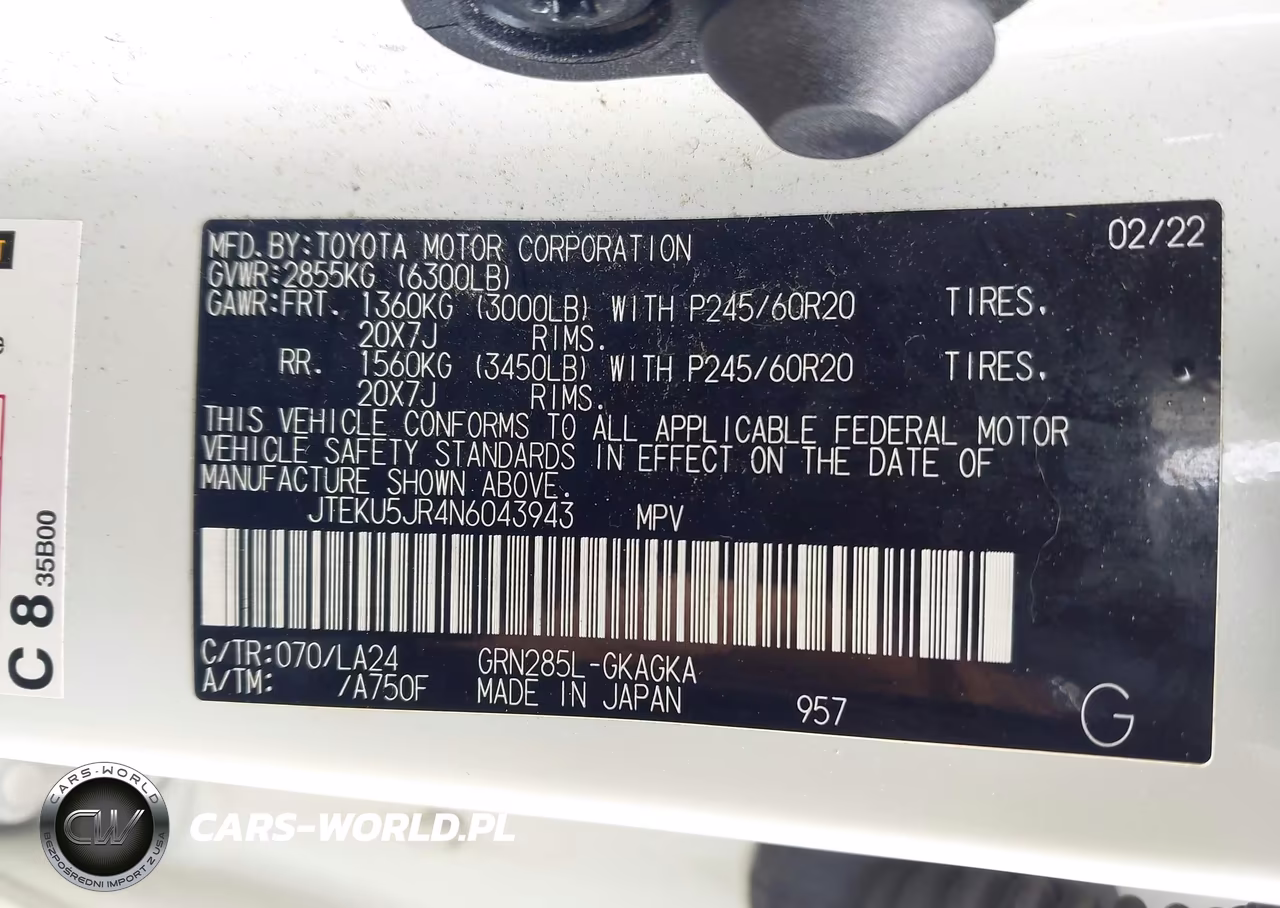 2022 Toyota 4Runner Limited VIN:JTEKU5JR4N6043943 - 9