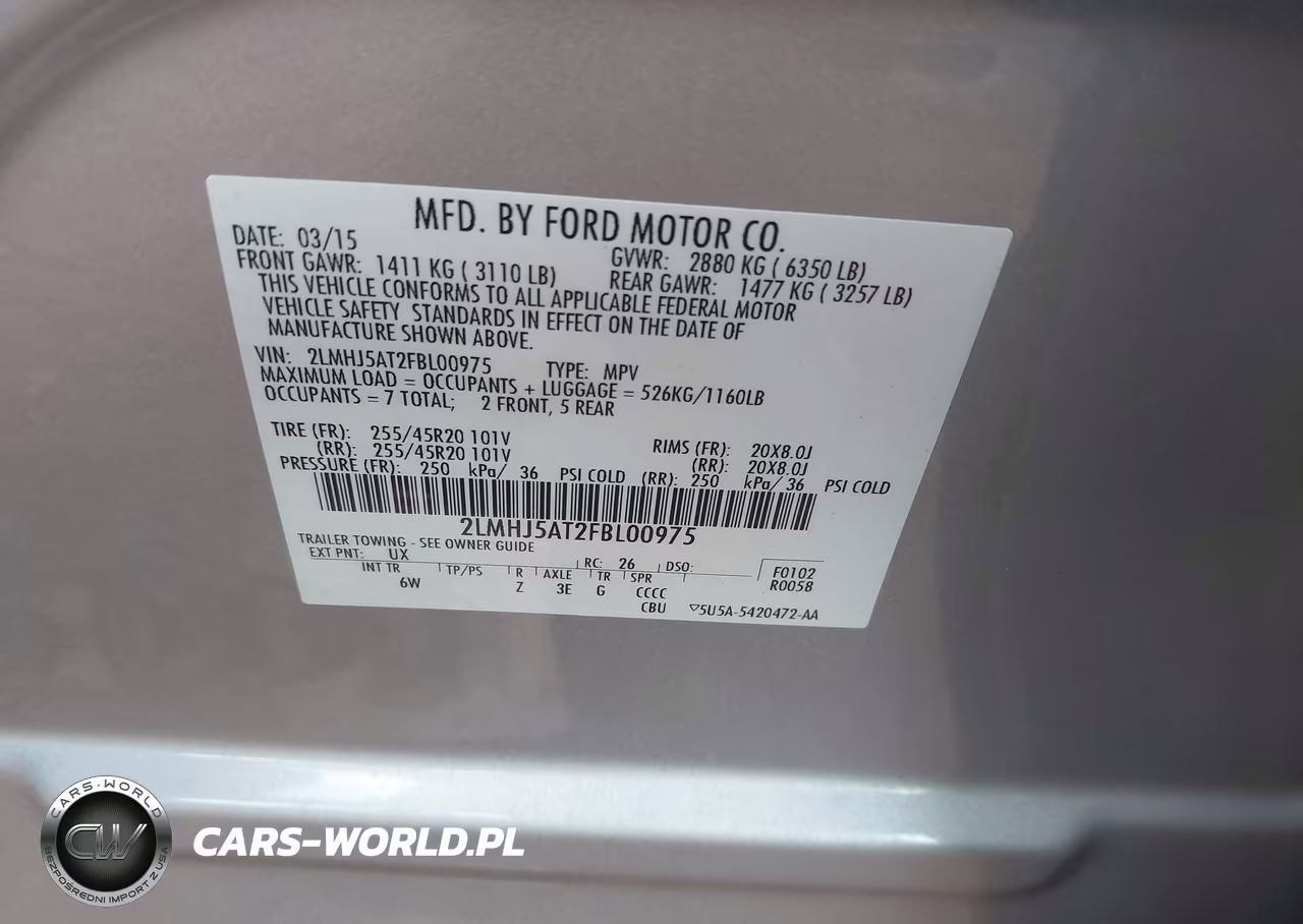 2015 Lincoln Mkt Ecoboost VIN:2LMHJ5AT2FBL00975 - 9