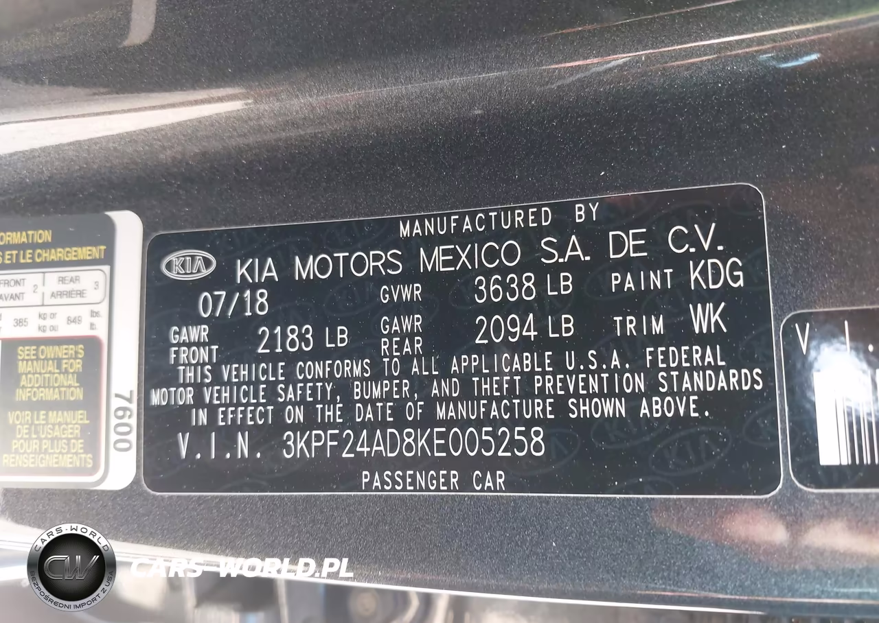 2019 Kia Forte Fe VIN:3KPF24AD8KE005258 - 9
