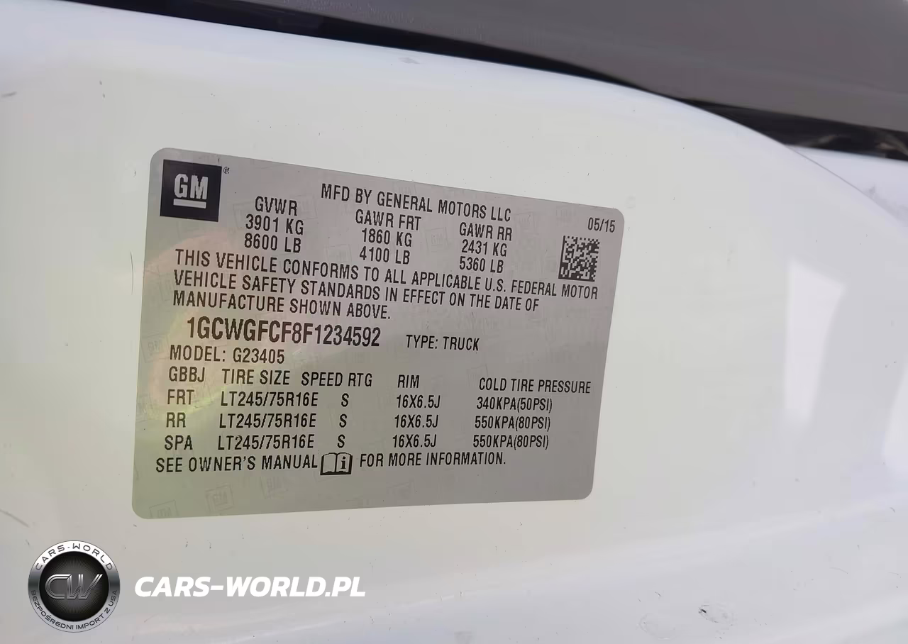 2015 Chevrolet Express 2500 Work Van VIN:1GCWGFCF8F1234592 - 9