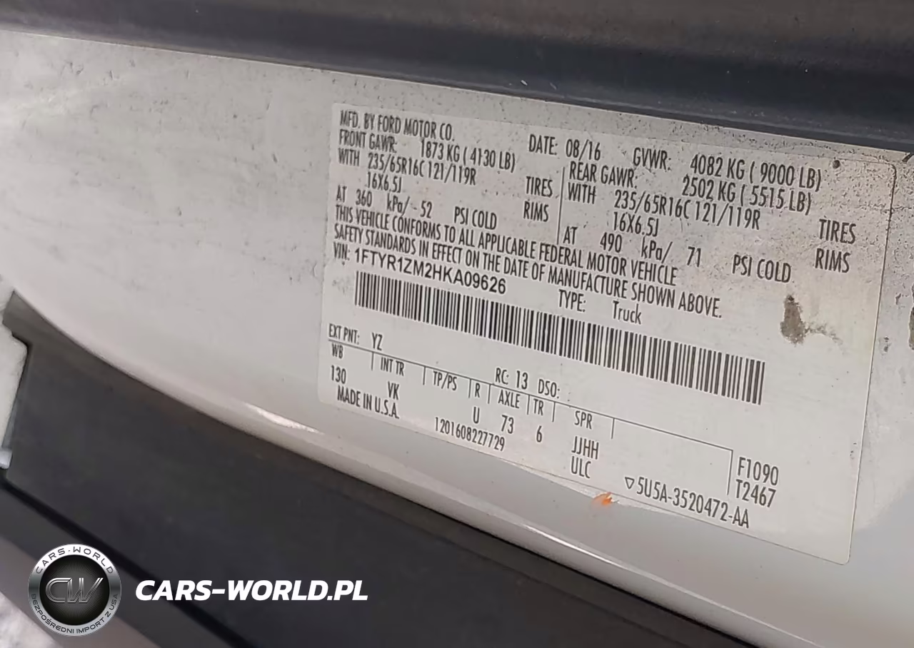2017 Ford Transit-250 VIN:1FTYR1ZM2HKA09626 - 9