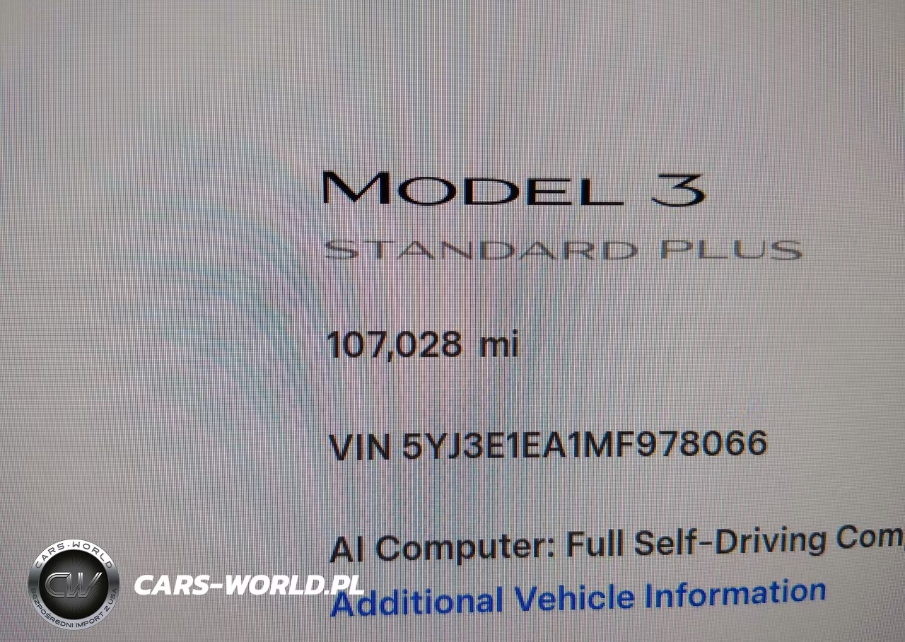 2021 Tesla Model 3 Standard Range Plus Rear-Wheel Drive VIN:5YJ3E1EA1MF978066 - 15