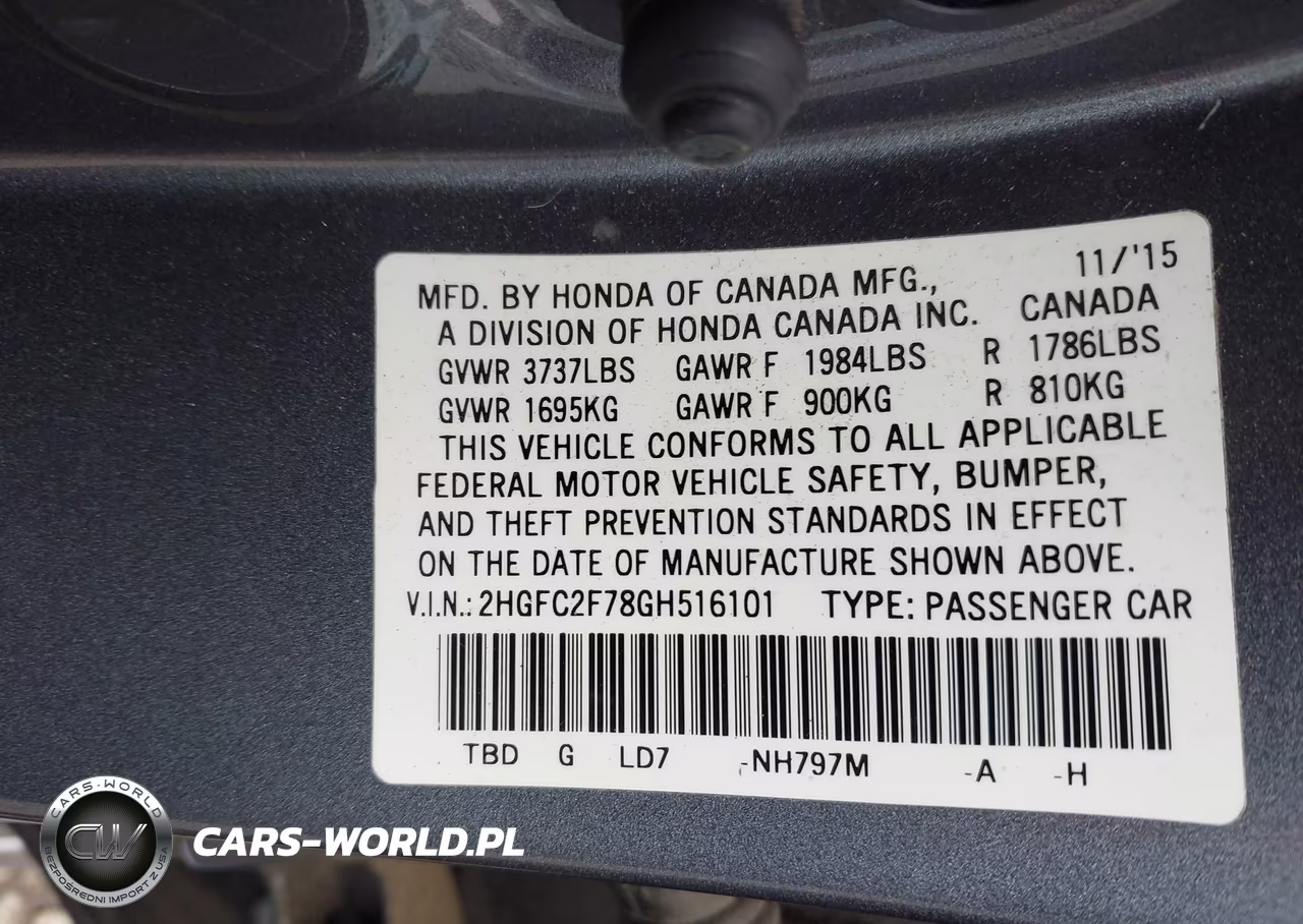 2016 Honda Civic Ex VIN:2HGFC2F78GH516101 - 9