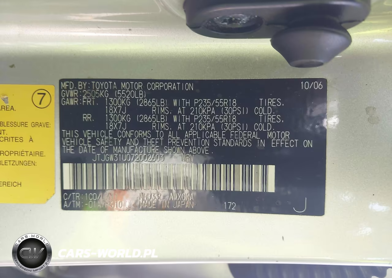 2007 Lexus Rx 400H VIN:JTJGW31U072002603 - 9