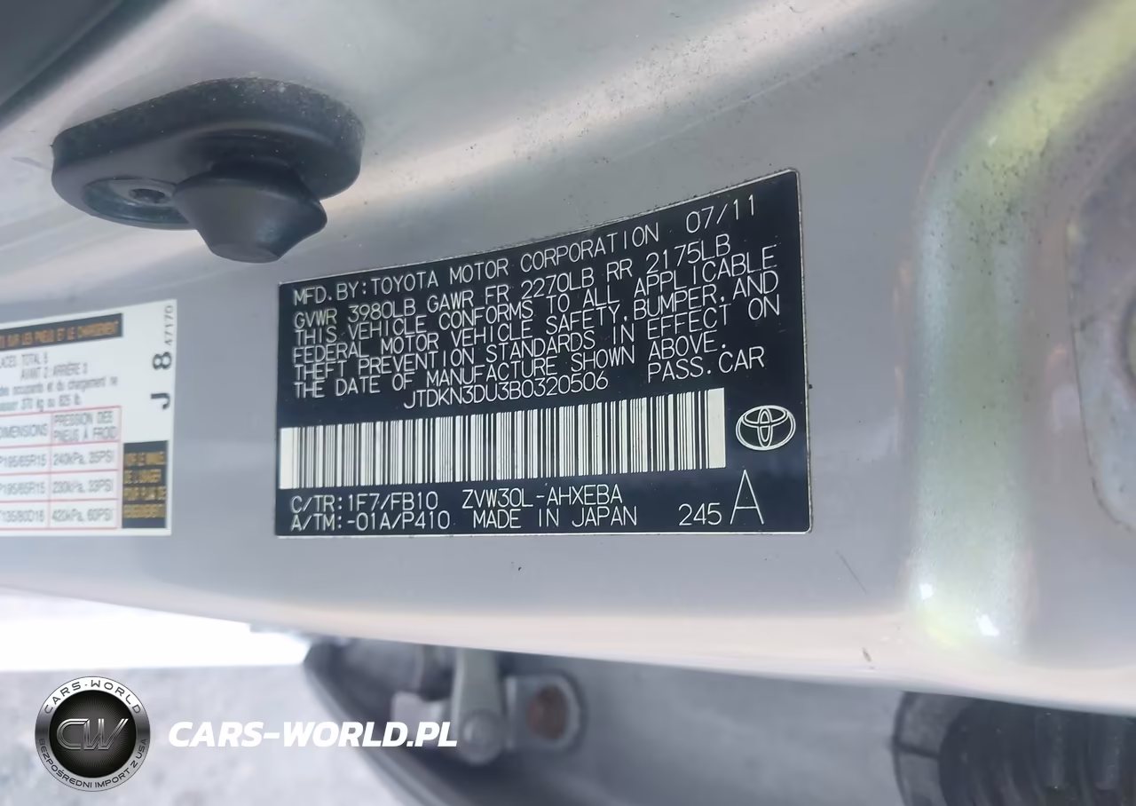 2011 Toyota Prius Three VIN:JTDKN3DU3B0320506 - 9