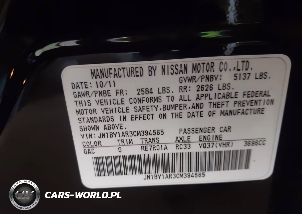 2012 Infiniti M37X VIN:JN1BY1AR3CM394565 - 9