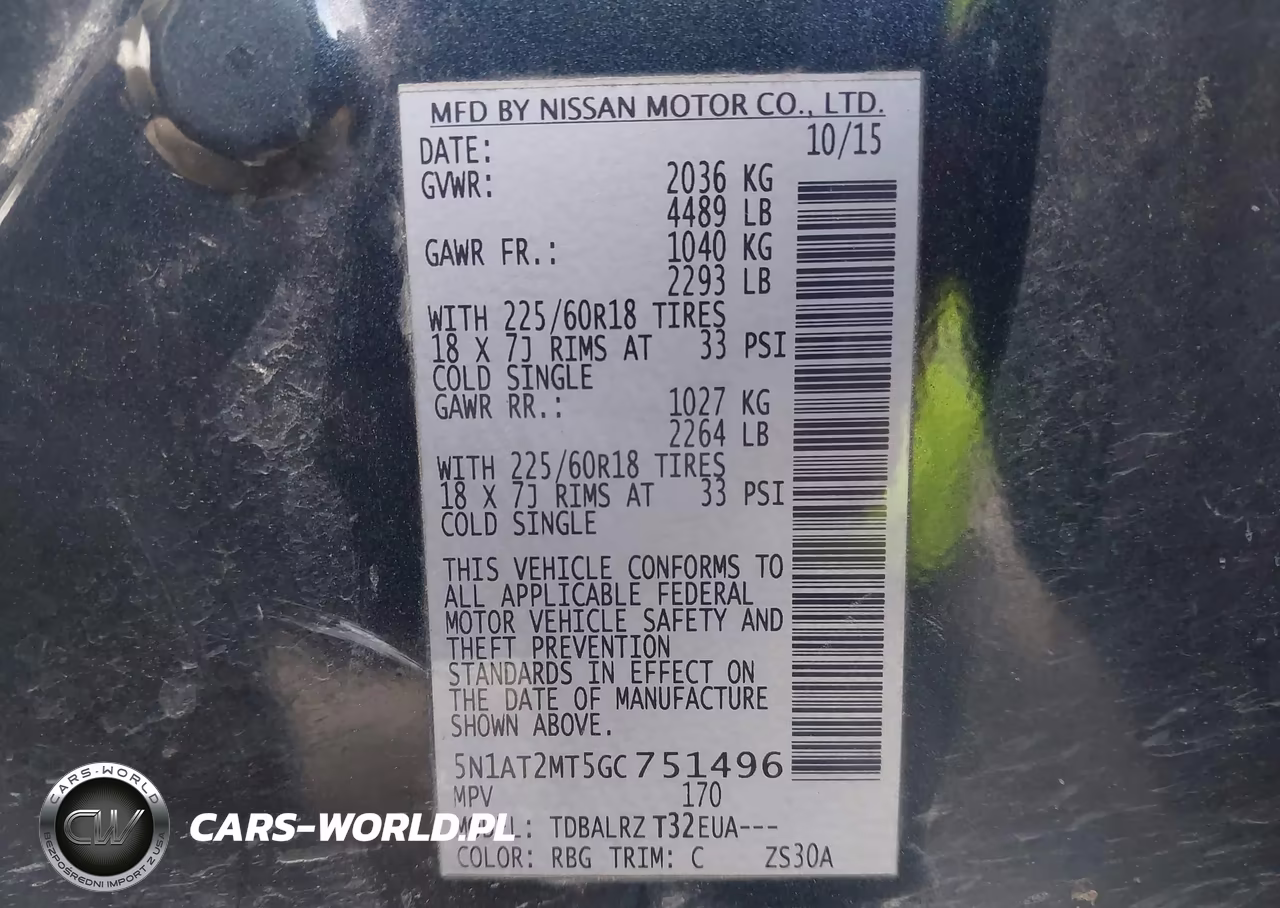 2016 Nissan Rogue Sl VIN:5N1AT2MT5GC751496 - 9