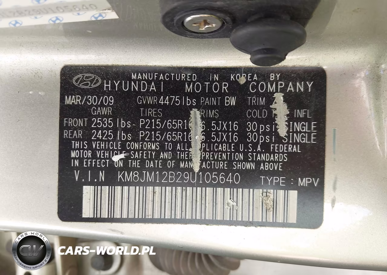 2009 Hyundai Tucson Gls VIN:KM8JM12B29U105640 - 9