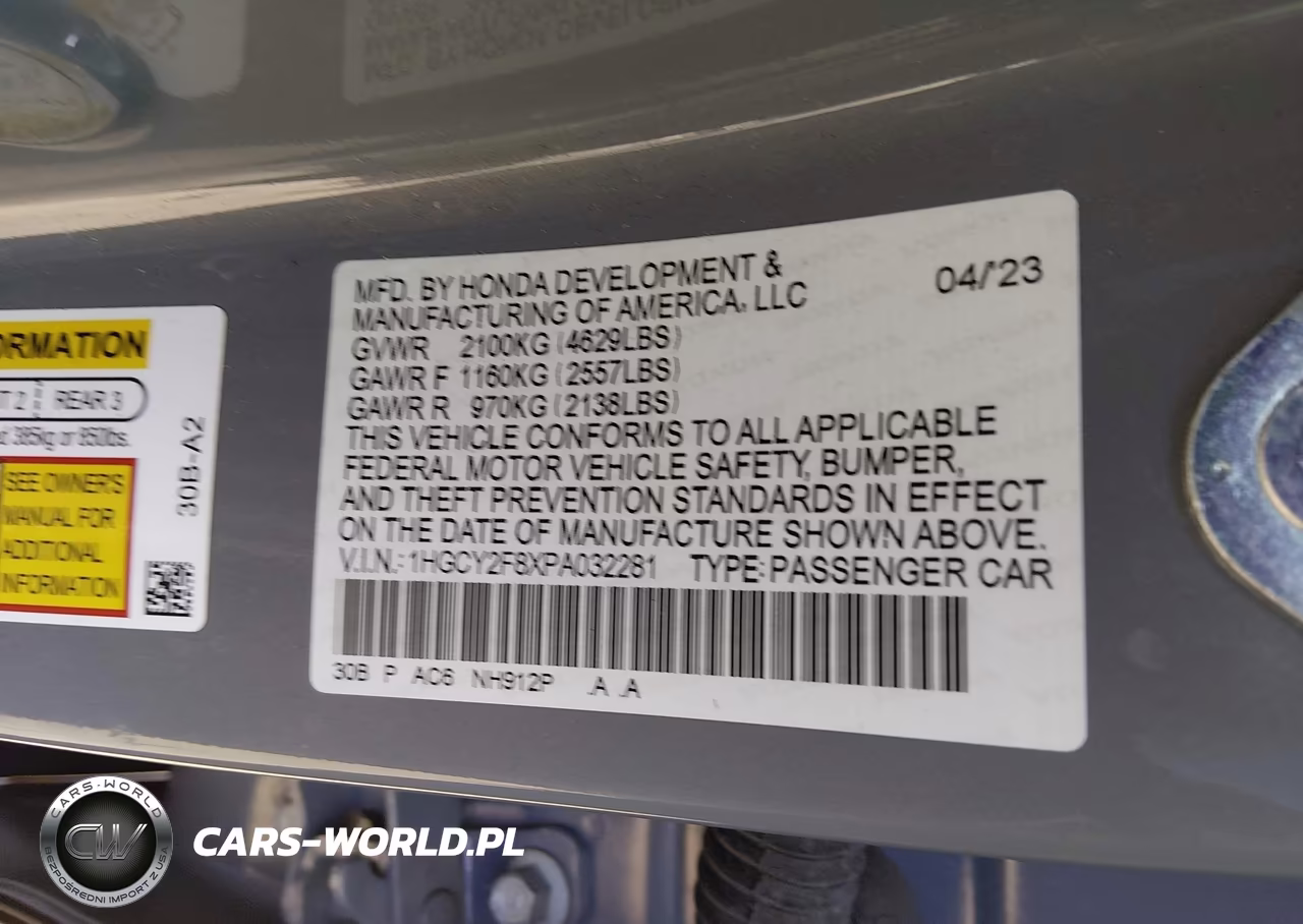 2023 Honda Accord Hybrid Touring VIN:1HGCY2F8XPA032281 - 9