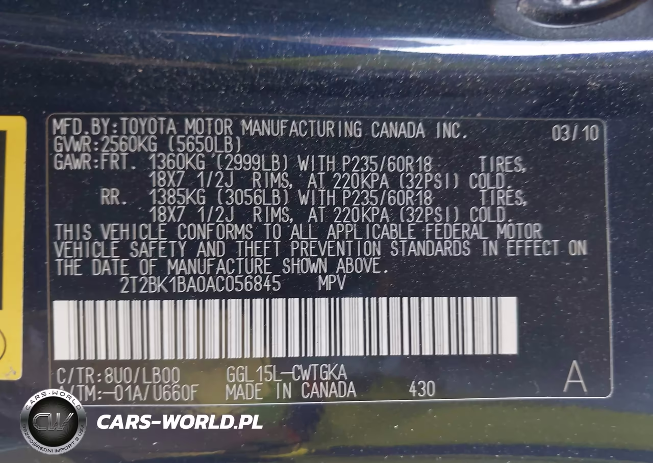 2010 Lexus Rx 350 VIN:2T2BK1BA0AC056845 - 9