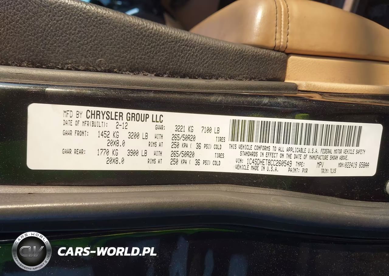 2012 Dodge Durango Citadel VIN:1C4SDHET8CC260549 - 9