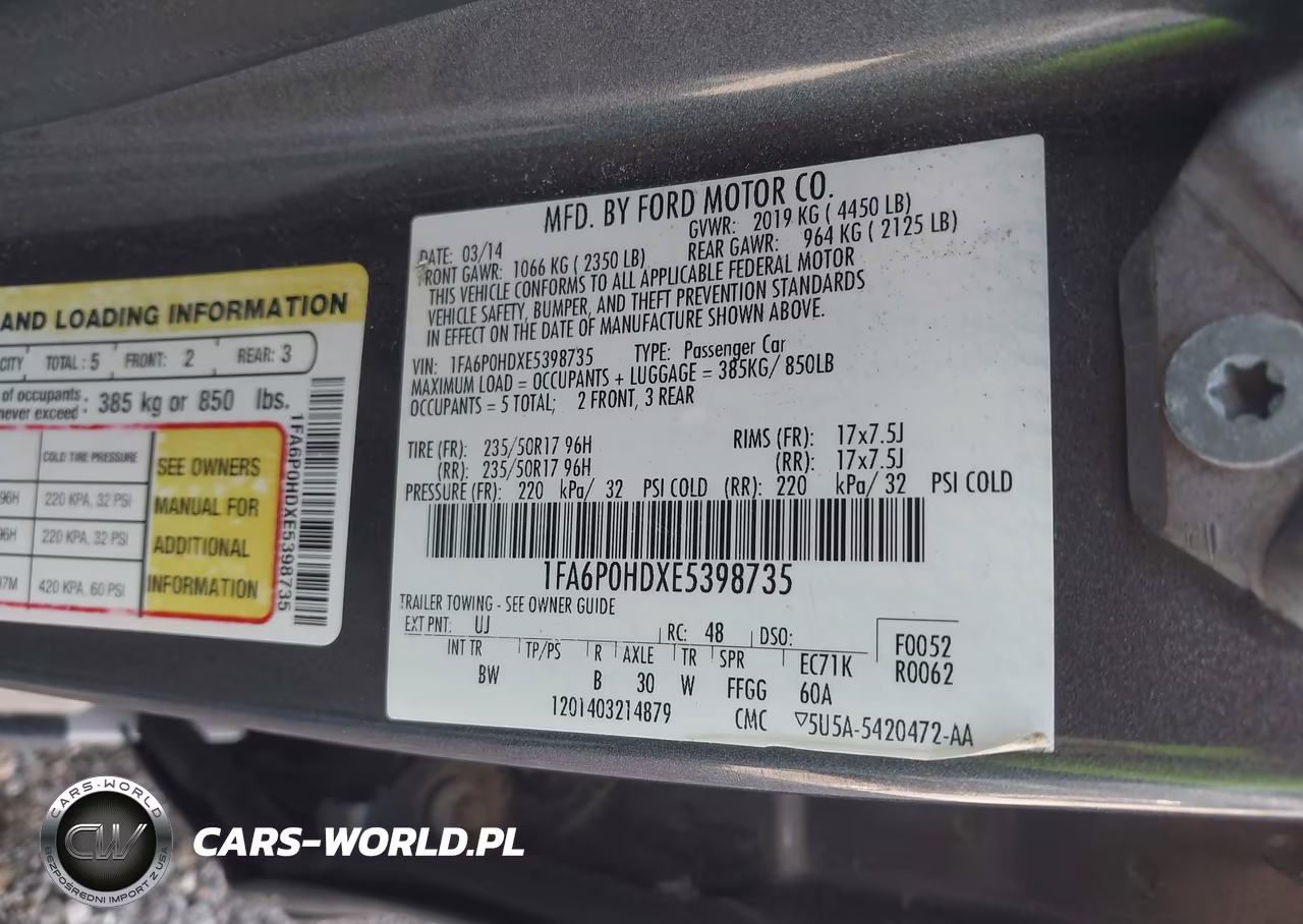2014 Ford Fusion Se VIN:1FA6P0HDXE5398735 - 9