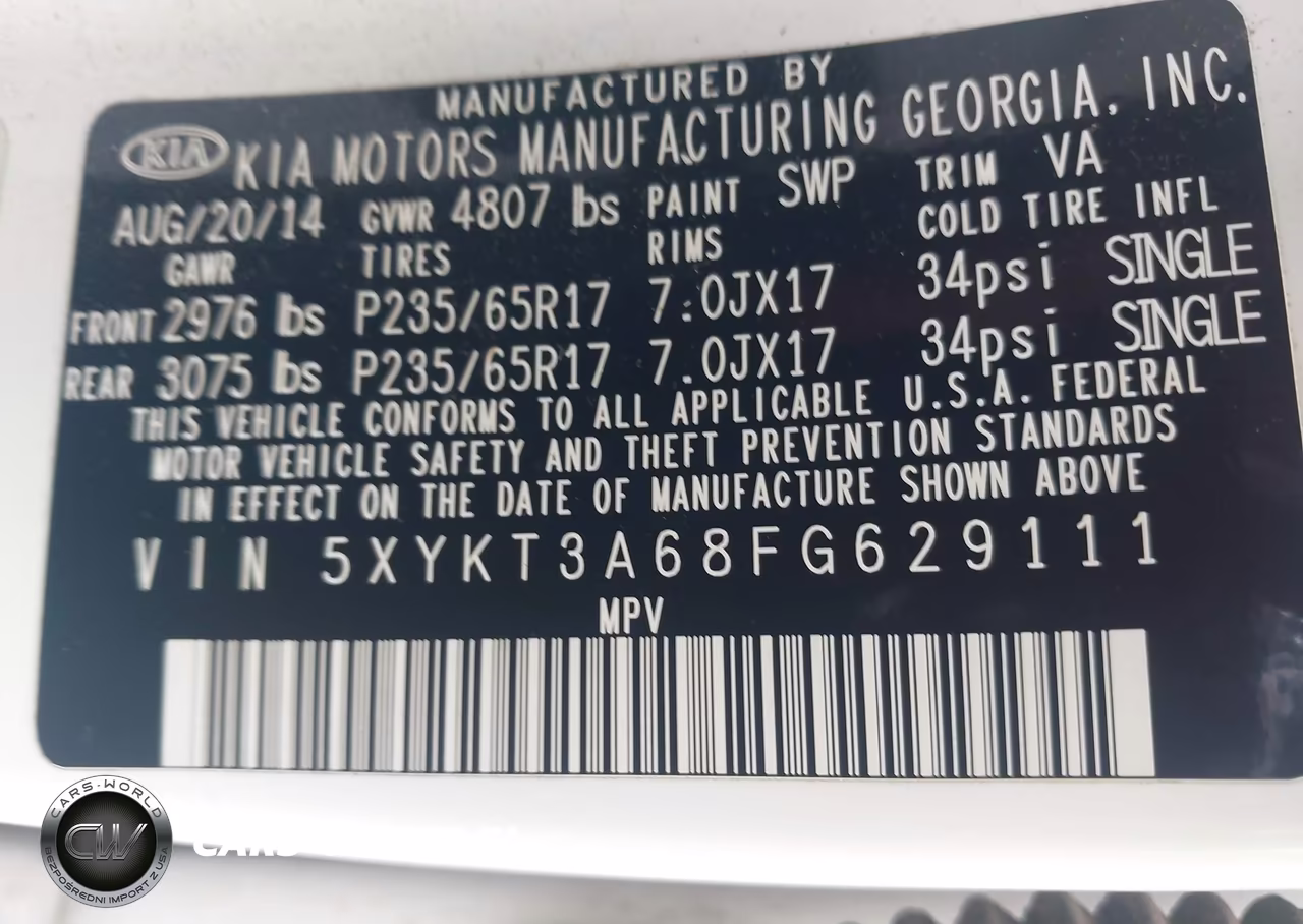 2015 Kia Sorento Lx VIN:5XYKT3A68FG629111 - 9