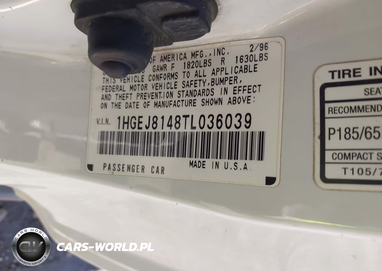 1996 Honda Civic Ex VIN:1HGEJ8148TL036039 - 9