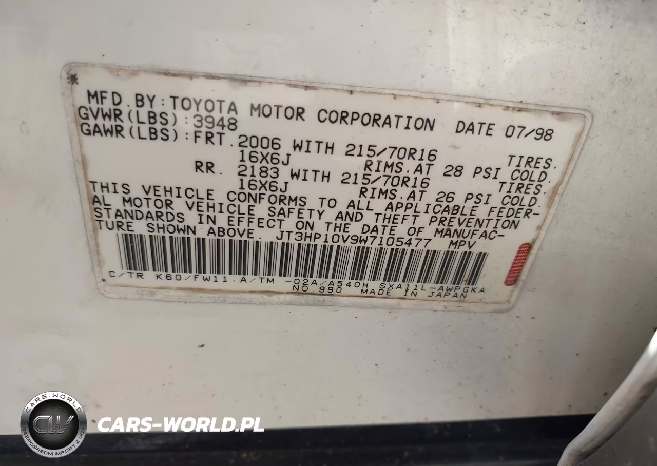 1998 Toyota Rav4 VIN:JT3HP10V9W7105477 - 9