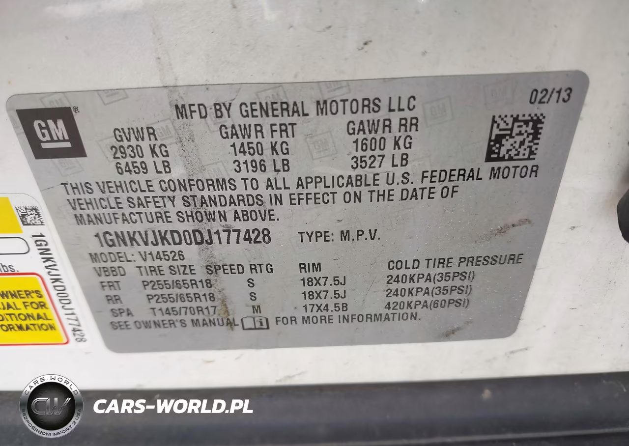 2013 Chevrolet Traverse 2Lt VIN:1GNKVJKD0DJ177428 - 9