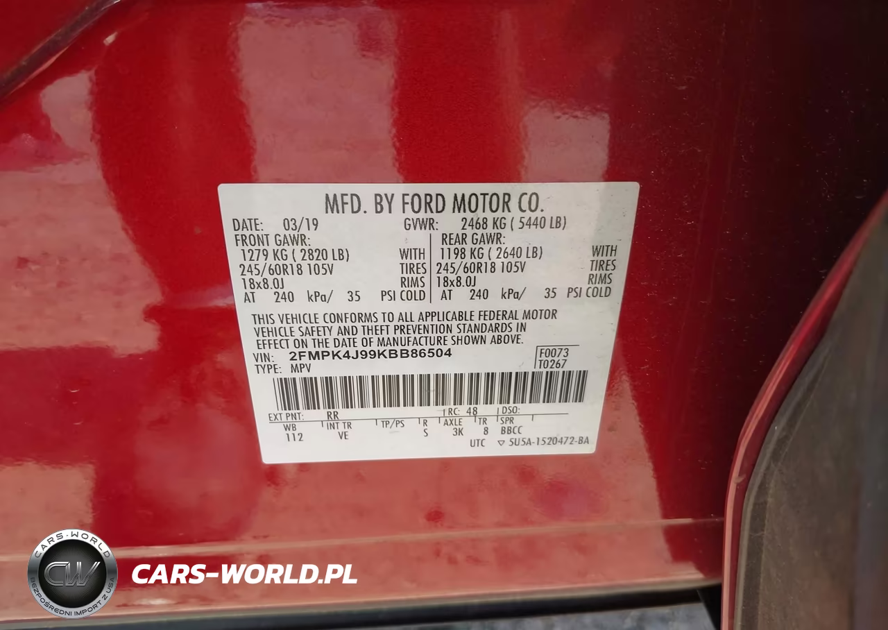 2019 Ford Edge Sel VIN:2FMPK4J99KBB86504 - 9