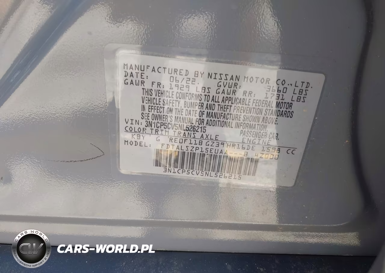 2022 Nissan Kicks Sv Xtronic Cvt VIN:3N1CP5CV5NL526215 - 9
