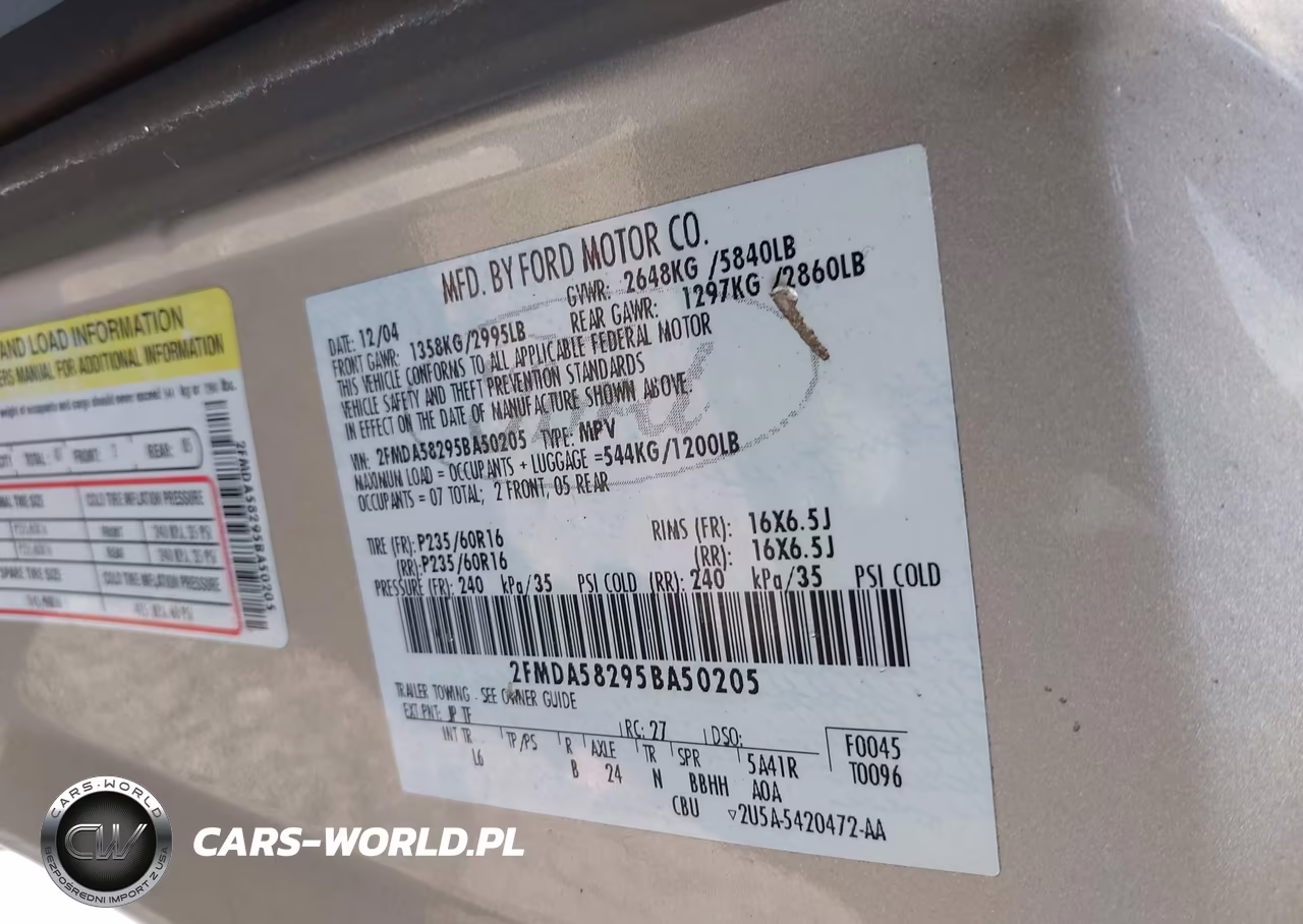 2005 Ford Freestar Limited VIN:2FMDA58295BA50205 - 9