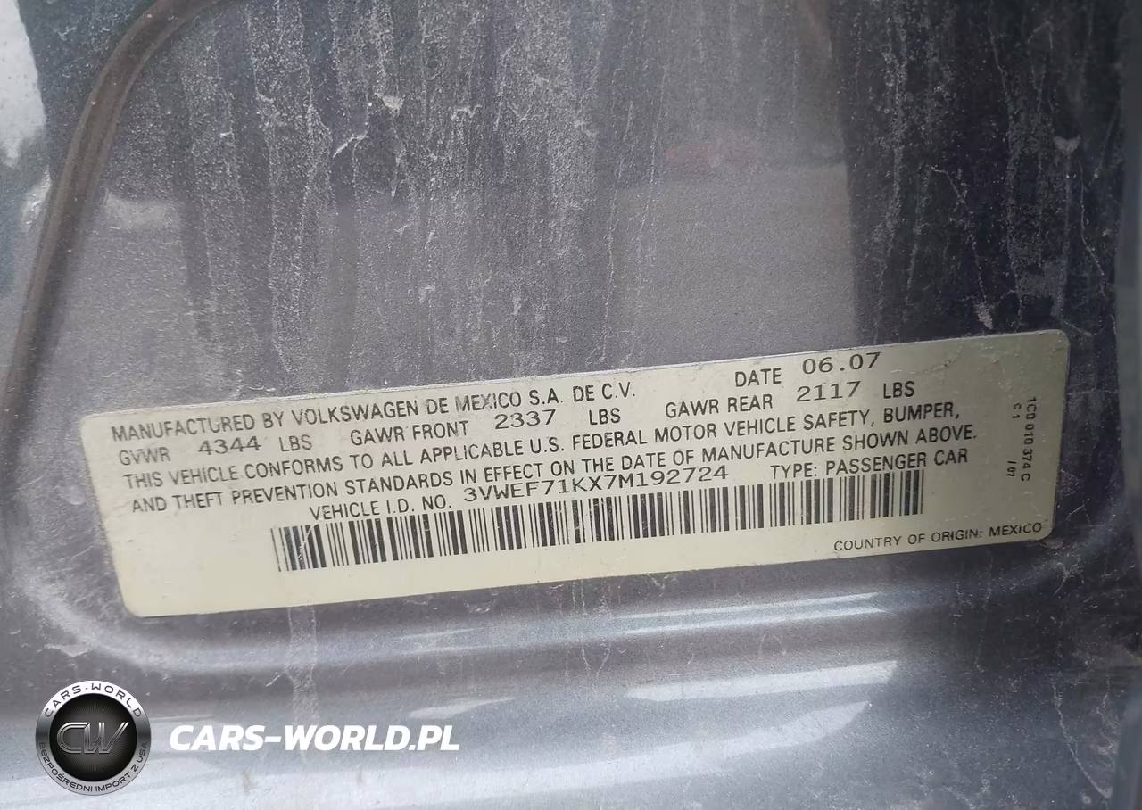 2007 Volkswagen Jetta Wolfsburg Edition VIN:3VWEF71KX7M192724 - 9