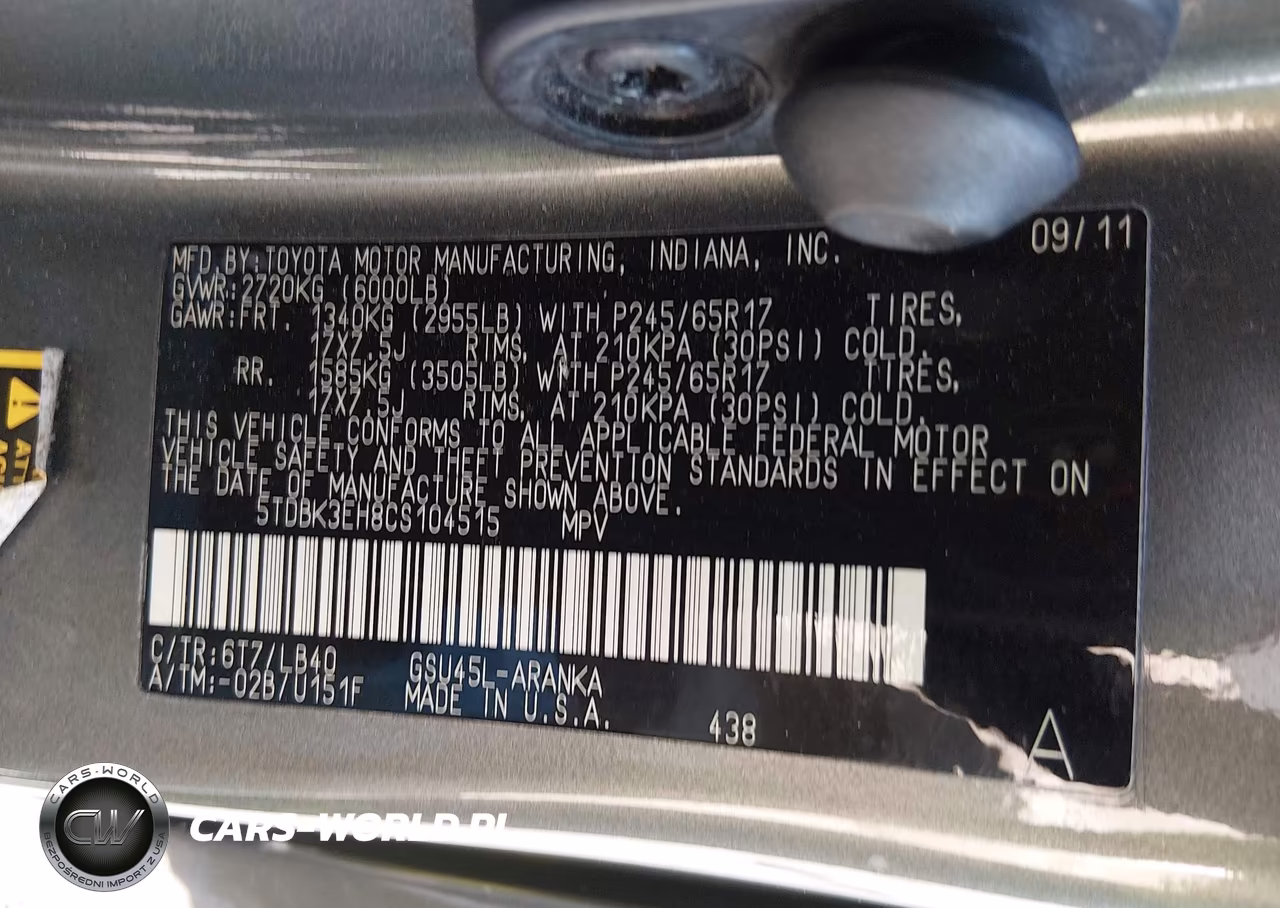 2012 Toyota Highlander Se V6 VIN:5TDBK3EH8CS104515 - 9