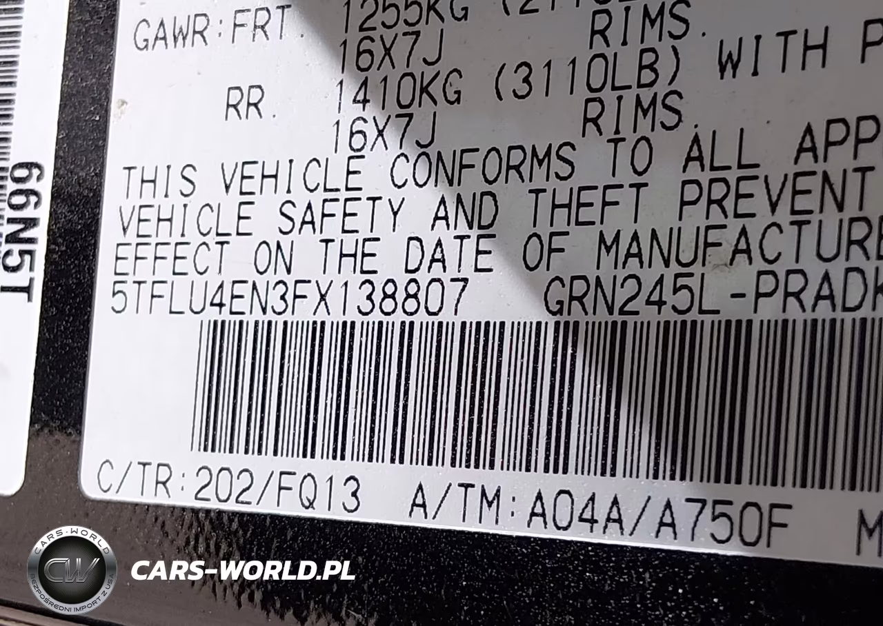 2015 Toyota Tacoma Base V6 VIN:5TFLU4EN3FX138807 - 9