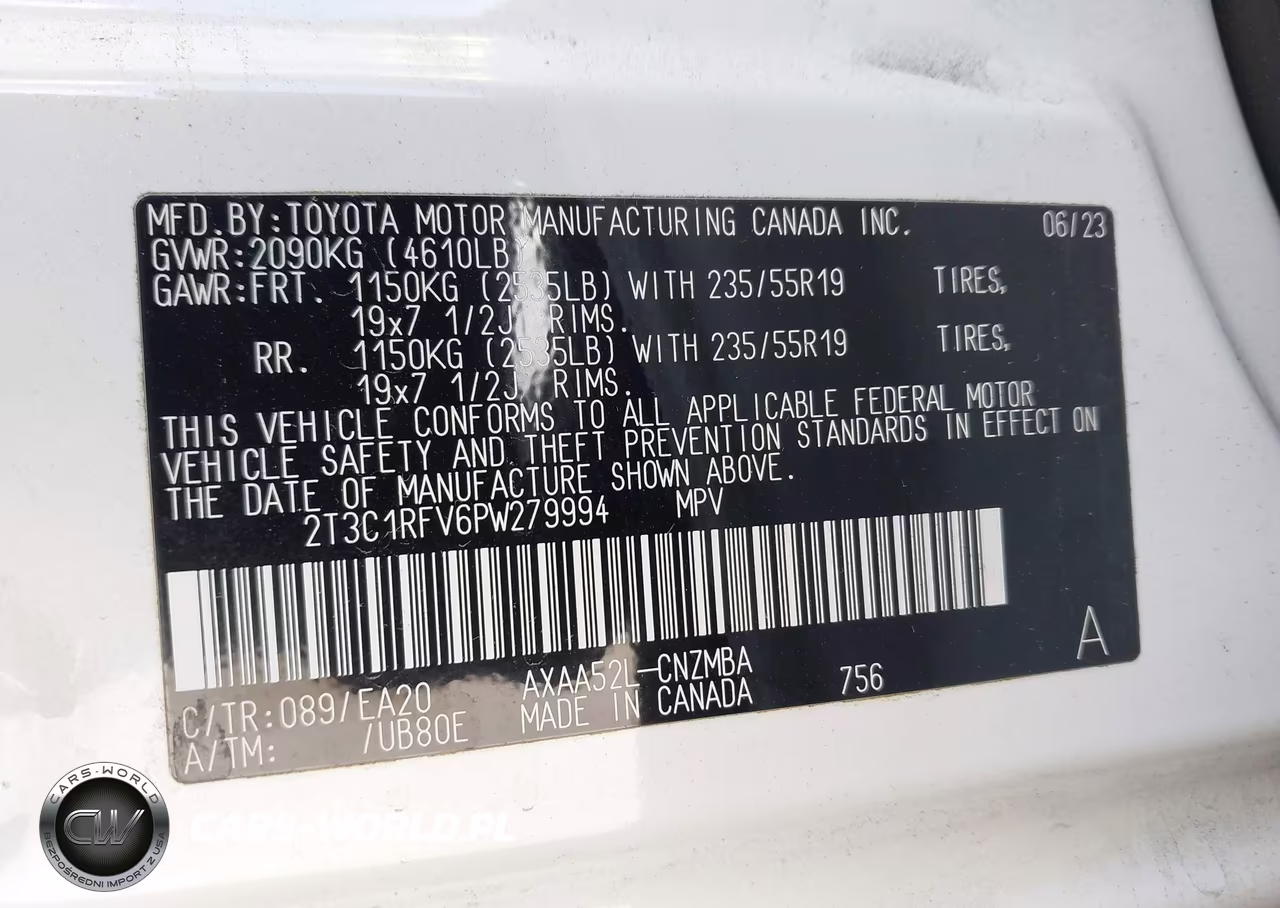 2023 Toyota Rav4 Xle Premium VIN:2T3C1RFV6PW279994 - 9