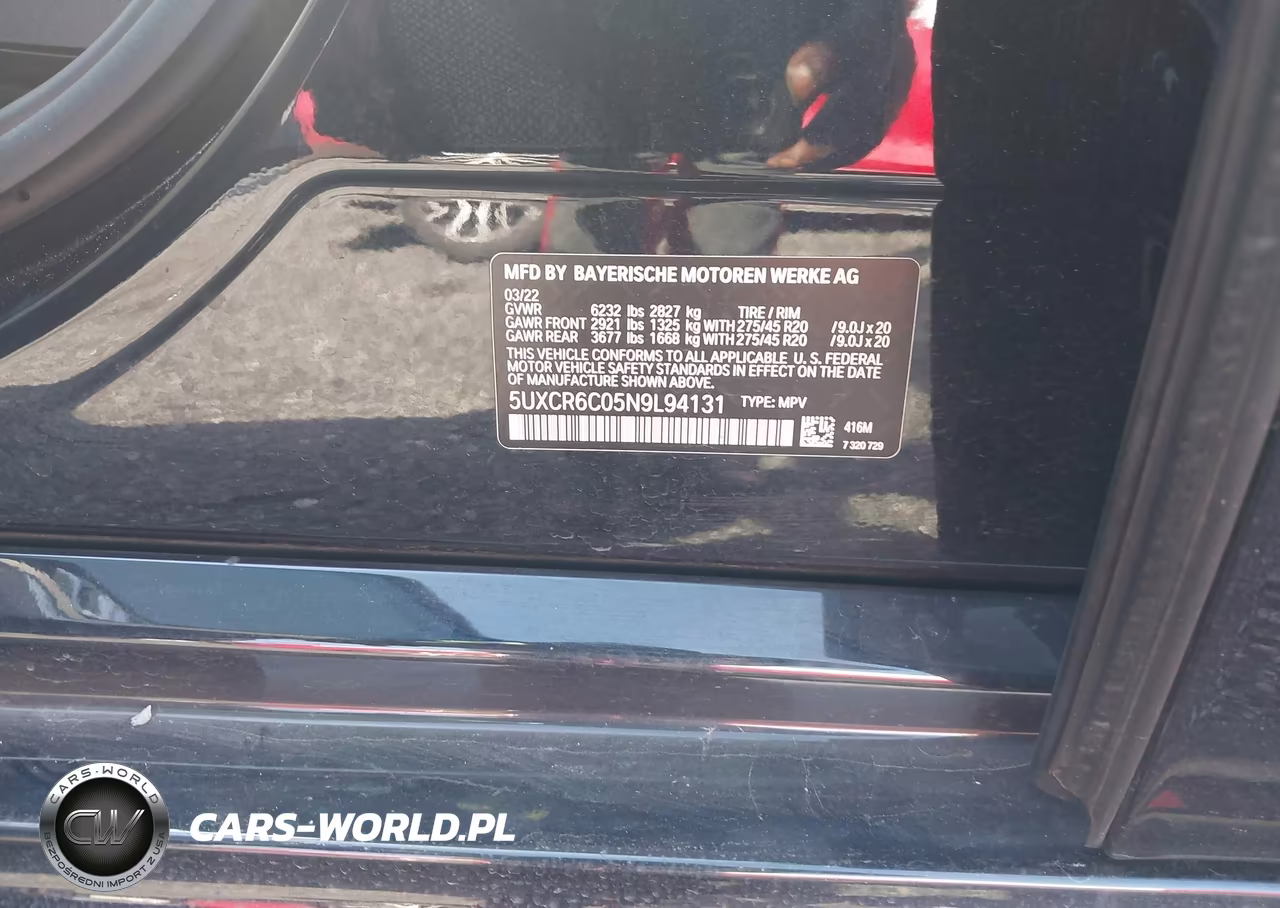 2022 BMW X5 xDrive40I VIN:5UXCR6C05N9L94131 - 9