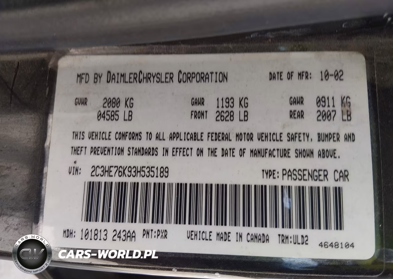 2003 Chrysler 300M Special Edition VIN:2C3HE76K93H535189 - 9