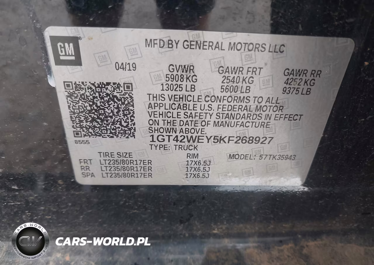 2019 GMC Sierra K3500 Denali VIN:1GT42WEY5KF268927 - 8